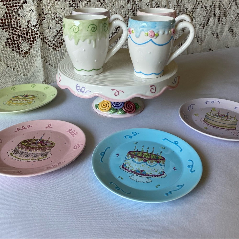 nwt early 2000s avon collectors birthday dessert set / 🎂